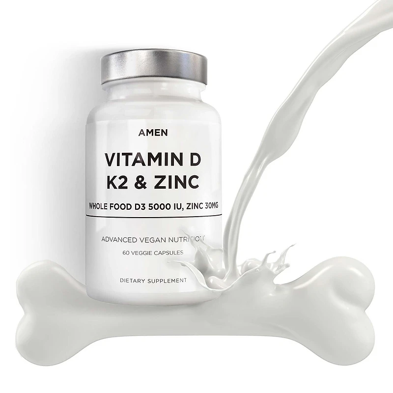 Amen Vitamin D - K2 & Zinc - Vitamin D3 - 60 Capsules (60 Servings)