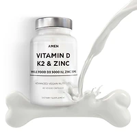 Amen Vitamin D - K2 & Zinc - Vitamin D3 - 60 Capsules (60 Servings)