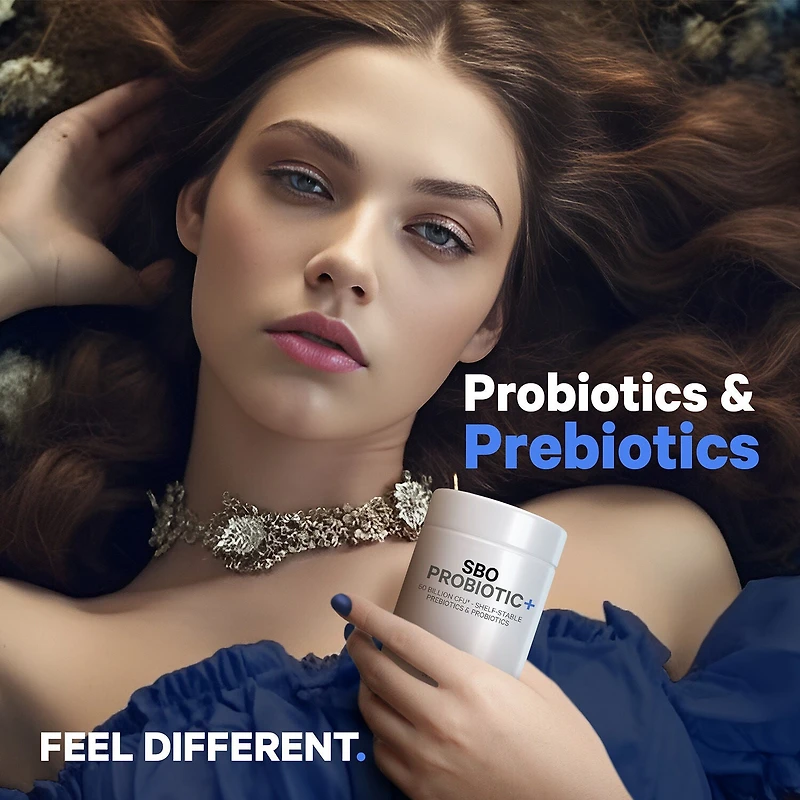 SBO Probiotic+ 50 Billion CFU & Prebiotics - Vegan Digestion Supplement - 90 Capsules (45 Servings)