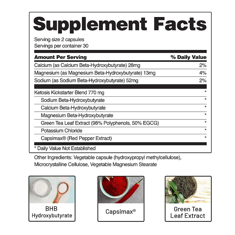 BHB Keto Burn Advanced Calorie Burner - 60 Capsules (30 Servings)