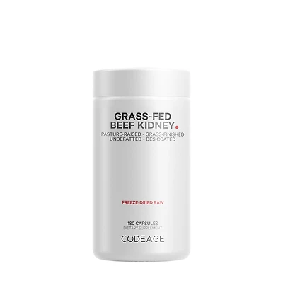 Codeage Beef Kidney Supplement - Grass Fed 180 Capsules (30 Servings)