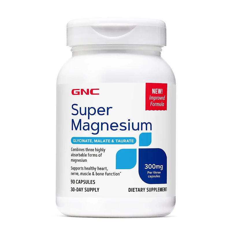 GNC Super Magnesium 300Mg Healthy - 90 Capsules (30 Servings)