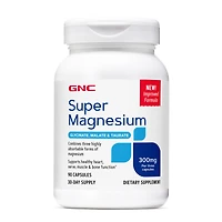 GNC Super Magnesium 300Mg Healthy - 90 Capsules (30 Servings)