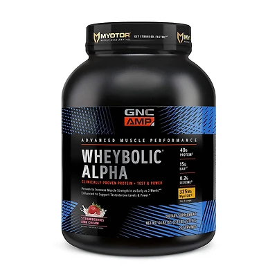GNC AMP Whey Proteinbolic Alpha with Myotor Healthy - Strawberries and Cream (22 Servings)