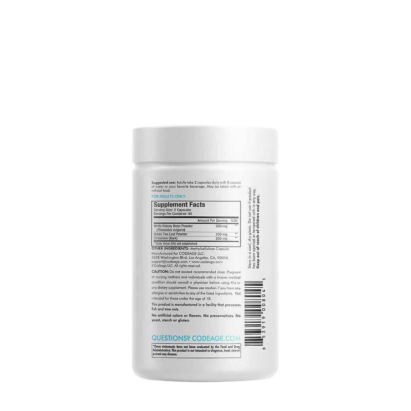 Keto Carb Focus Vegan Carb Blocker White Kidney - Green Tea - Cinnamon - 180 Caupsules (90 Servings)