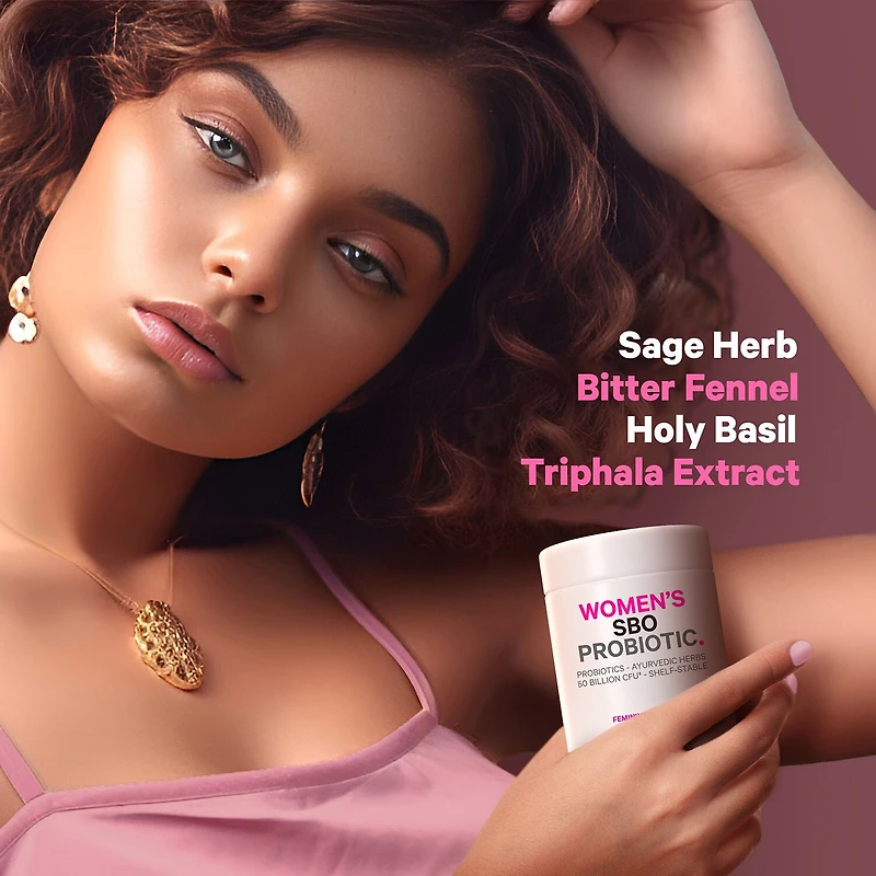 Women's Probiotic 50 Billion CFU & Prebiotics Vegan Digestion Supplement - 60 Capsules (30 Servings)