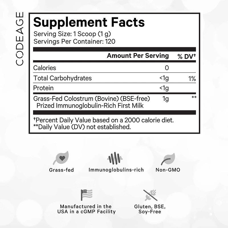 Bovine Colostrum Powder - Unflavored - 4.3 oz. (120 Servings)