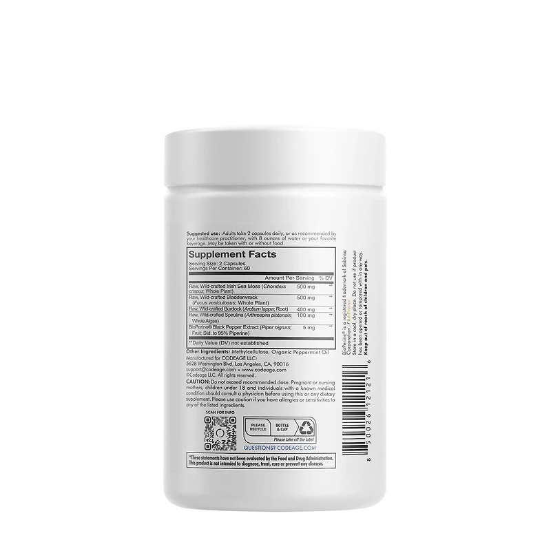 Wildcrafted Sea Moss - 120 Capsules (60 Servings)