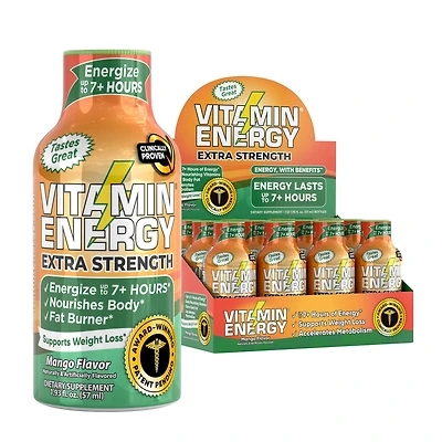 Vitamin Energy Immune+ with Benefits - Mango 1.93 Oz. (12 Bottles)