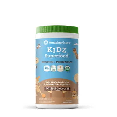 Amazing Grass Kidz Superfood Protein + Probiotics Healthy - Extreme Chocolate (15 Servings)