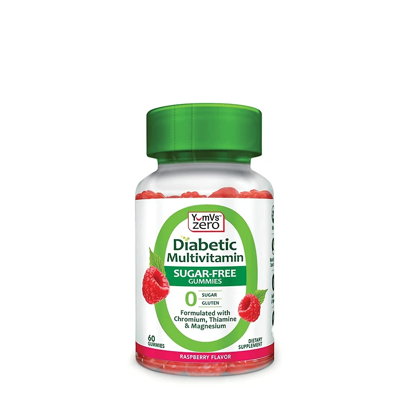 YumVs Diabetic Care Multivitamin Gummies - Raspberry 60 (30 Servings)