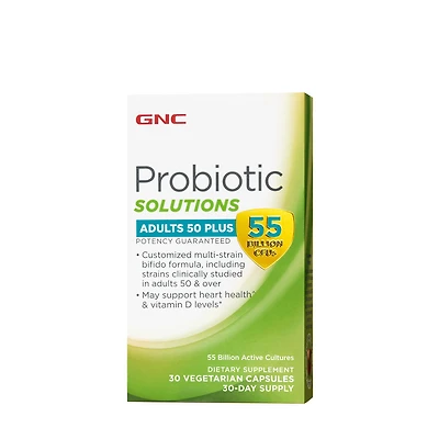 GNC Probiotic Solutions Adults 50 Plus Healthy - 55 Billion Cfus 30 Capsules (30 Servings)