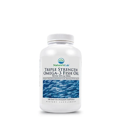 Nature's Lab Triple Strength Omega-3 Fish Oil with Epa & Dha Healthy - 180 Softgels (90 Servings)