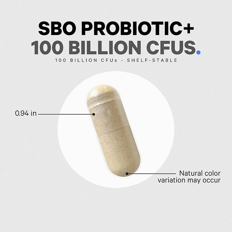 SBO Probiotic+ 100 Billion CFU & Prebiotics Vegan Digestion - 90 Capsules (45 Servings)