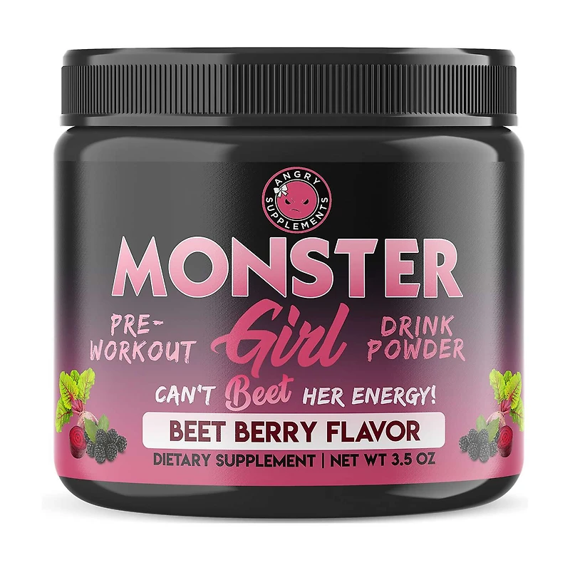 Monster Girl Pre-Workout Drink Powder - Beet Berry (15 Servings)