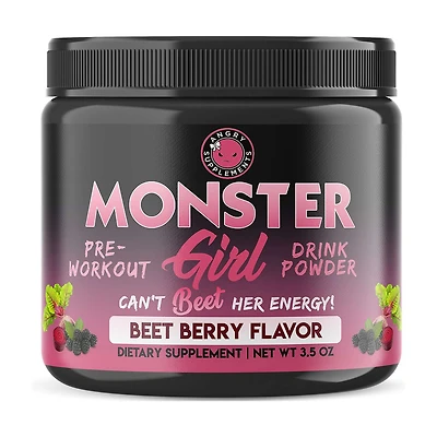 Monster Girl Pre-Workout Drink Powder - Beet Berry (15 Servings)