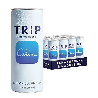 Trip Mindful Blend Sparkling Drink Vegan - Melon Cucumber 12 Fl Oz (12 Cans)