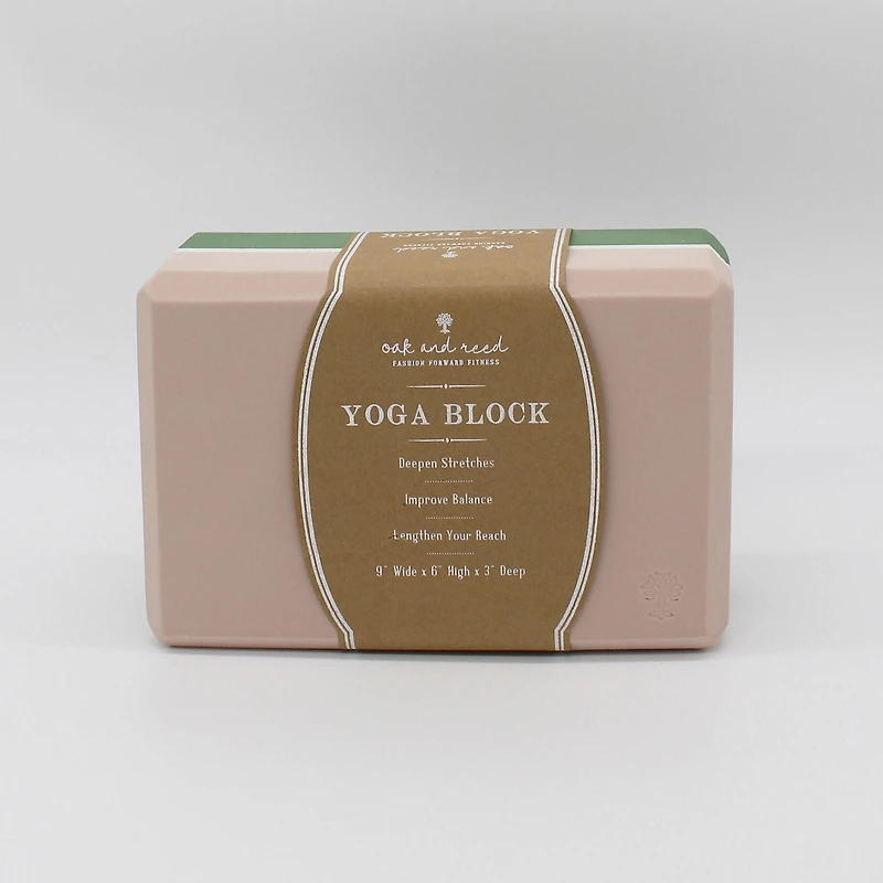Oak and Reed Colorblock Yoga Block - Seaspray/cameo 1