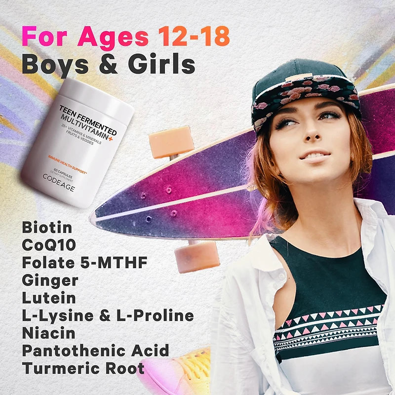 Teen Fermented Vegan Multivitamin - 60 Capsules (30 Servings)