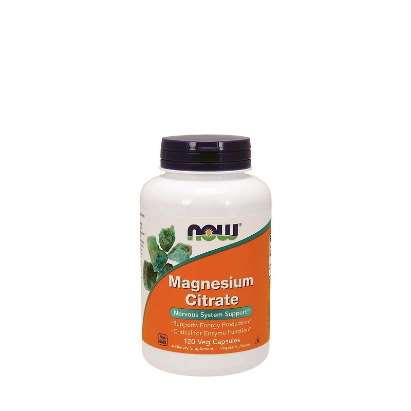 NOW Magnesium Citrate - 120 Capsules (40 Servings)