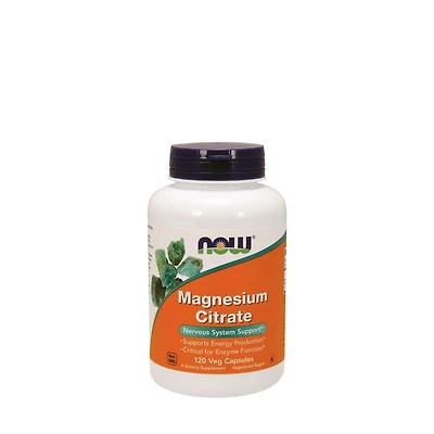 NOW Magnesium Citrate - 120 Capsules (40 Servings)