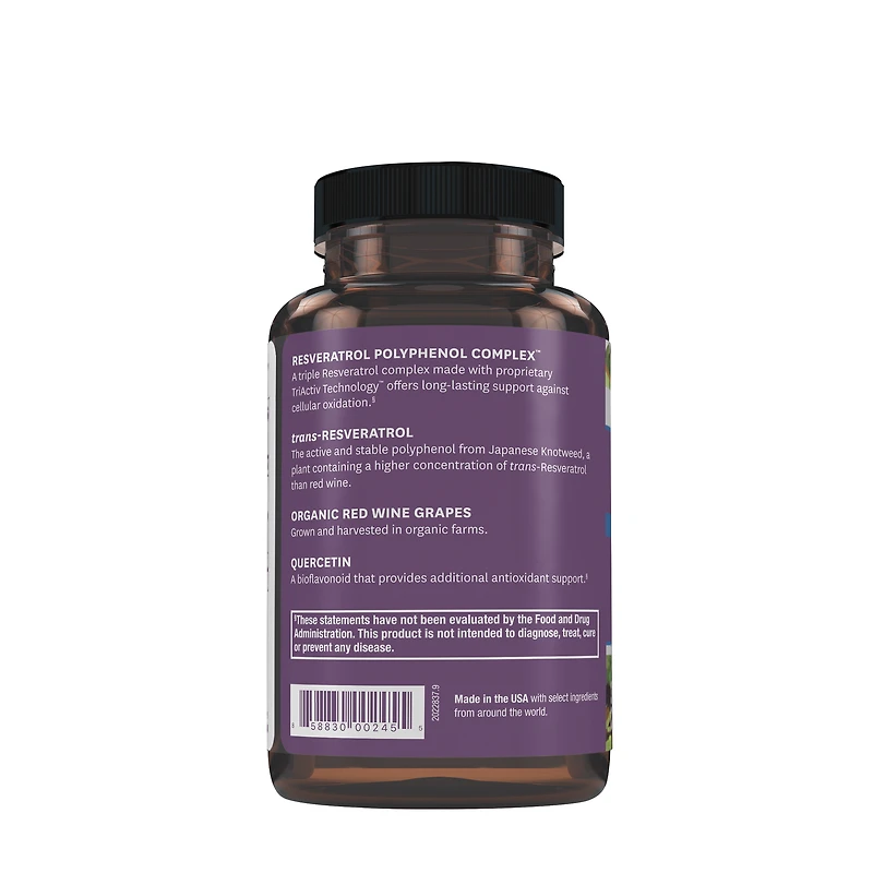 Resveratrol 500mg - 30 Veggie Capsules (30 Servings)