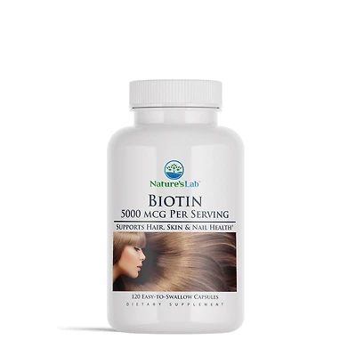 Nature's Lab Biotin 5000Mcg Healthy - 120 Capsules (120 Servings)