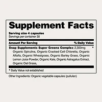 Organic Spirulina + Chlorella - 120 Capsules (30 Servings)