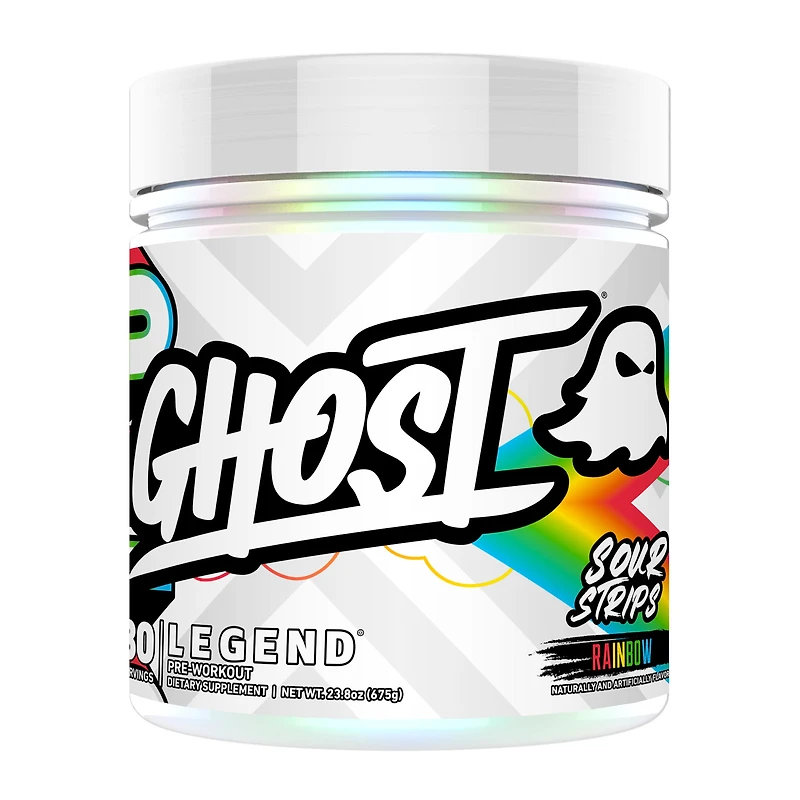 GHOST Legend V4 Pre-Workout Vegan - Sour Strips Rainbow (30 Servings)