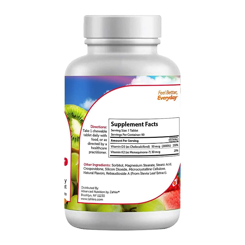 Junior D3 & K2 - 90 Tablets (90 Servings)