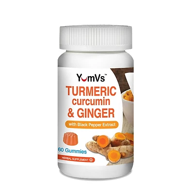 YumVs Turmeric Curcumin & Ginger - 60 Gummies (30 Servings)
