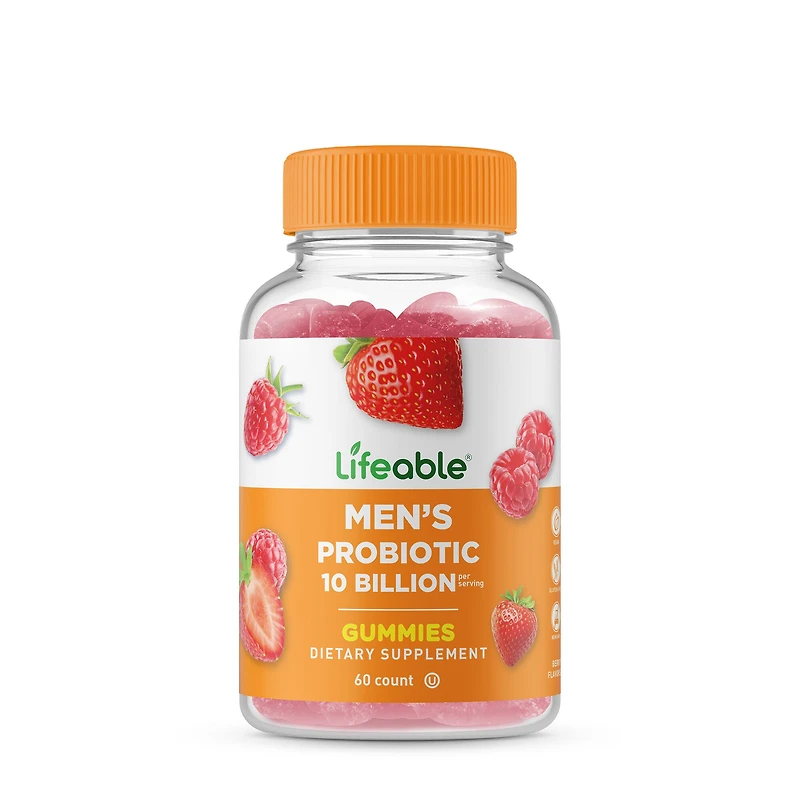Lifeable Men's Probiotic 10 Billion Vegan - 60 Gummies (30 Servings)
