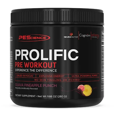 PEScience Prolific Pre-Workout - Guava Pineapple Punch (40 Servings)