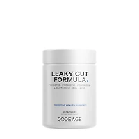 Codeage Leaky Gut Supplement Gluten-Free - L-Glutamine Prebiotics Probiotics Postbiotic 60 Capsules (30 Servings)