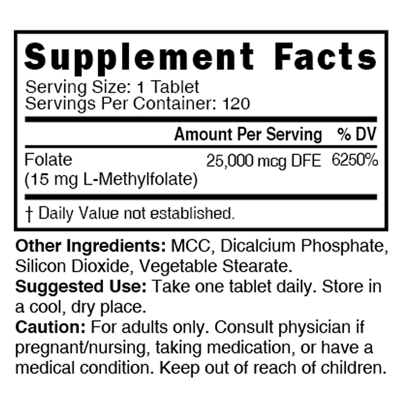 Methylfolate 15mg (120 Servings)