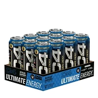 Cellucor C4 Ultimate Energy Drink - Ruthless Raspberry 16Oz. (12 Cans) Zero Sugar