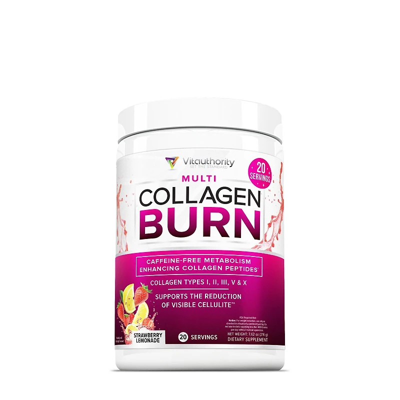 Vitauthority Multi Collagen Burn - Strawberry Lemonade 7.62 Oz. (20 Servings)