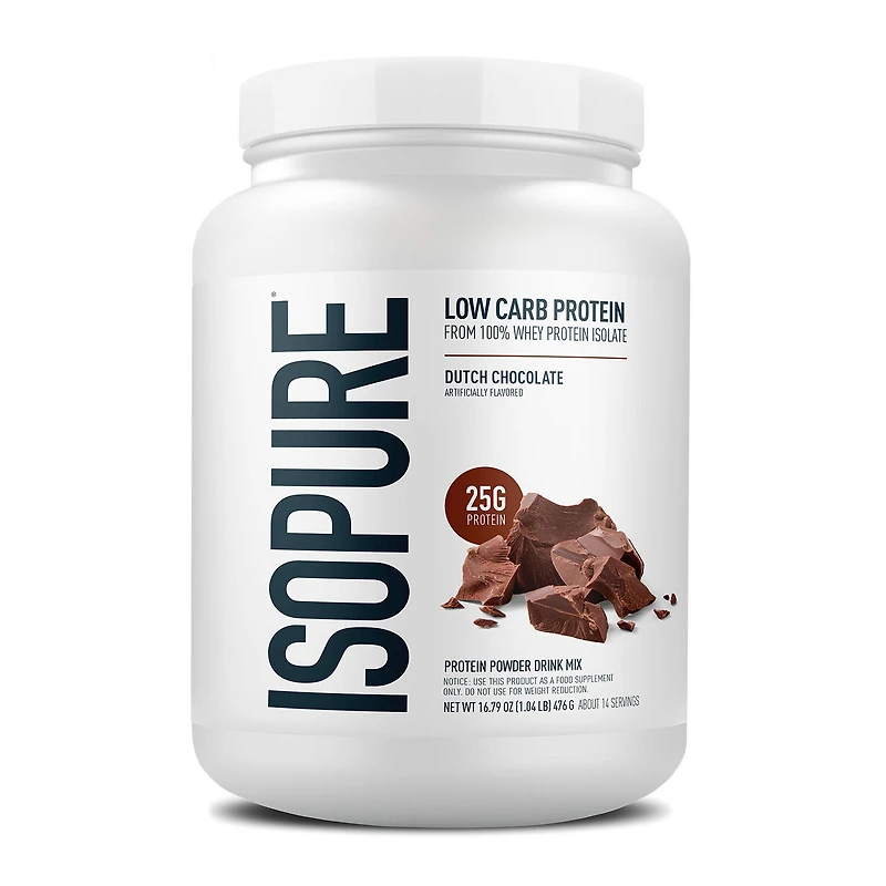 Isopure Low Carb - Dutch Chocolate (14 Servings) 1 lbs. Zero Sugar