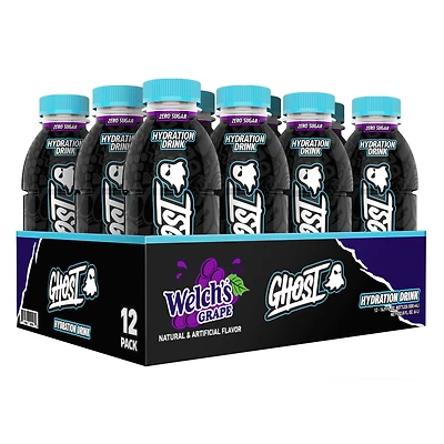 GHOST Hydration Drink Vitamin C - Welch's Grape 16.9Oz. (12 Bottles) Zero Sugar