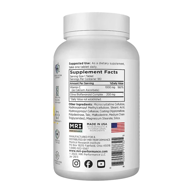Vitamin C ® - 180 Tablets (190 Servings)