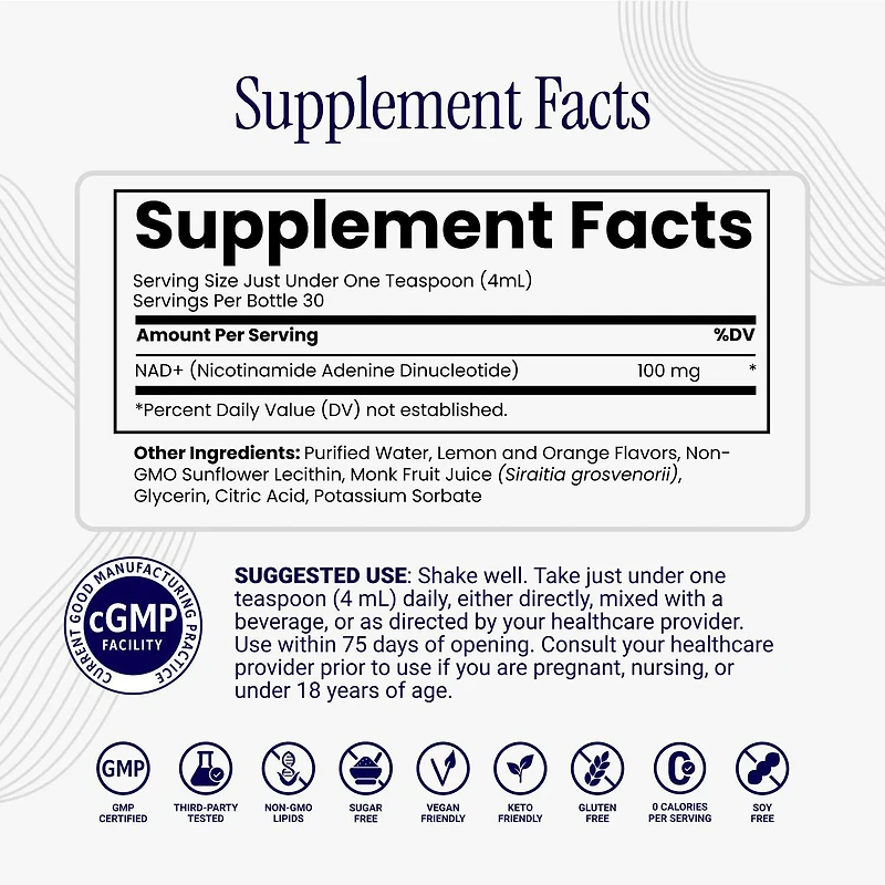 Liposomal NAD+ - 4 fl oz. (30 servings)