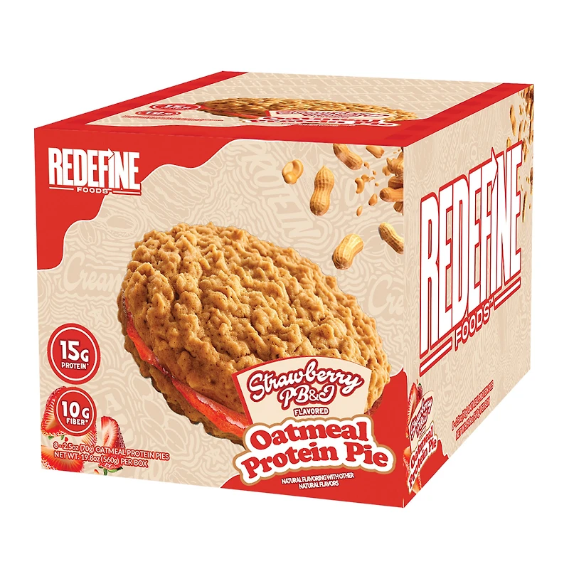 Redefine Foods Oatmeal Protein Pie - Peanut Butter Strawberry Jelly (8 Pies)