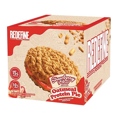 Redefine Foods Oatmeal Protein Pie - Peanut Butter Strawberry Jelly (8 Pies)