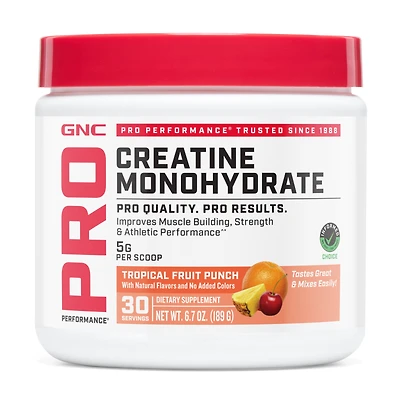 GNC Pro Performance Creatine Monohydrate Gluten-Free - Tropical Punch (30 Servings)