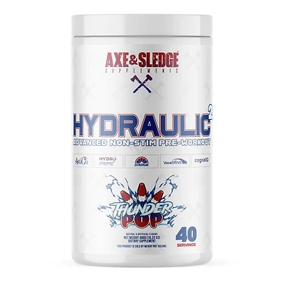 Axe & Sledge Supplements Hydraulic 2 Non-Stim Pre-Workout - Thunder Pop (40 Servings)