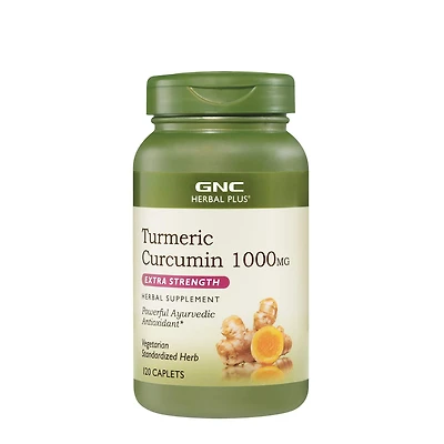 GNC Herbal Plus Turmeric Curcumin 1000Mg - 120 Caplets (120 Servings)