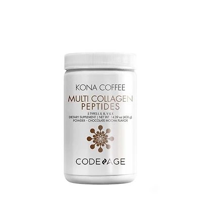 Codeage Hydrolyzed Multi Collagen Peptides Powder - 5 Types with Kona Coffee 14.39 Oz. (30 Servings)