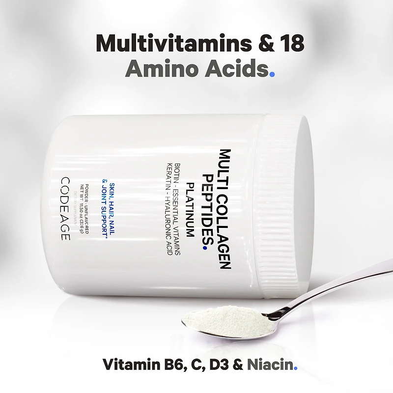 Multi Collagen Peptides Powder Hydrolyzed Collagen + Biotin & Keratin - 11.50 oz. (30 Servings)