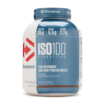 Dymatize Iso 100 Whey Protein Isolate - Fudge Brownie (71 Servings) 5 lbs.