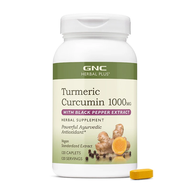 Turmeric Curcumin 1000mg + Piperine - 120 Caplets (120 Servings)